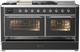 Ilve® Majestic III 60" Graphite Matte Pro Style Dual Fuel Natural Gas Range with French Top and Chrome Trim-2