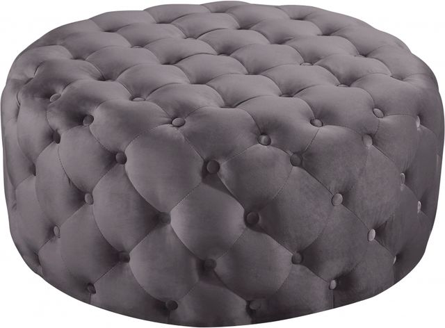 Meridian Furniture Addison Grey Velvet Ottoman-0
