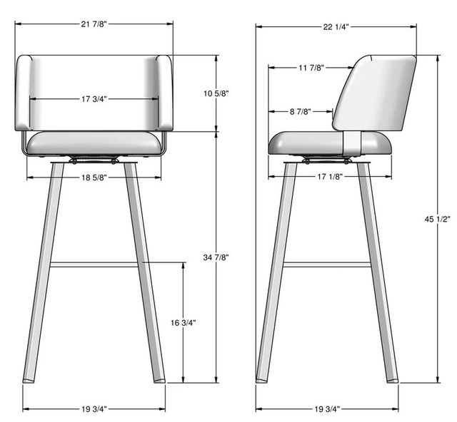 Amisco Customizable Easton Swivel Spectator Stool-1