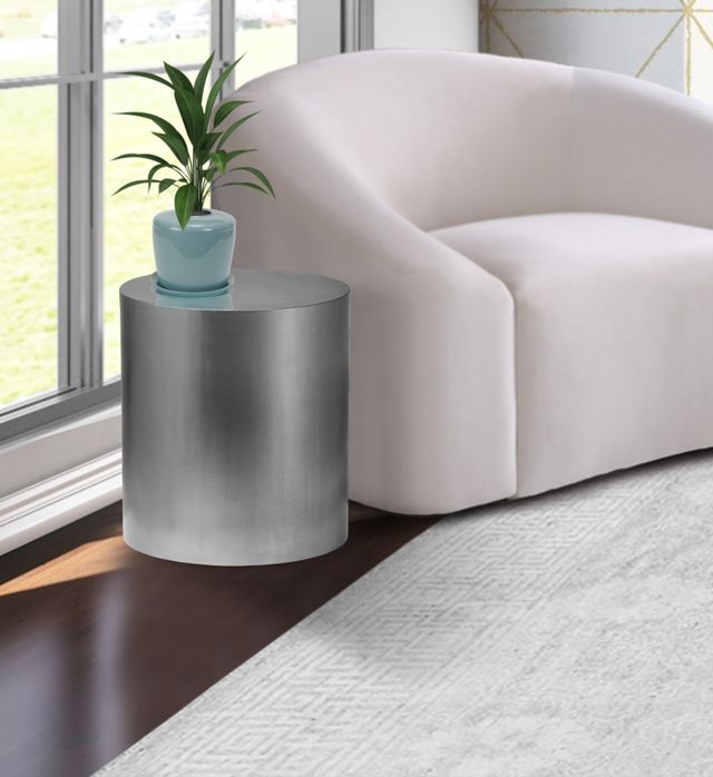 Meridian Furniture Cylinder Brushed Chrome End Table-3