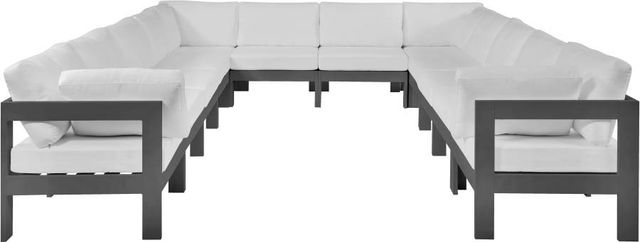 Meridian Furniture Nizuc 12-Piece White Outdoor Patio Modular Sectional Set-0