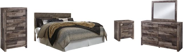 Benchcraft® Derekson 5-Piece Multi Gray King Panel Headboard Bedroom Set-0
