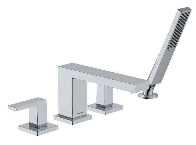 Hansgrohe Tecturis E Chrome 4-Hole Roman Tub Set with 1.75 Handshower-0