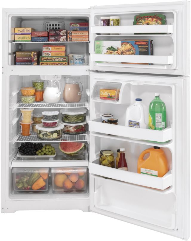 GE® 28" 15.6 Cu. Ft. ENERGY STAR® Right Swing White Top Freezer Refrigerator-3