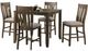American Wholesale Furniture Everett 5-Piece Brown Counter Height Table Set-0