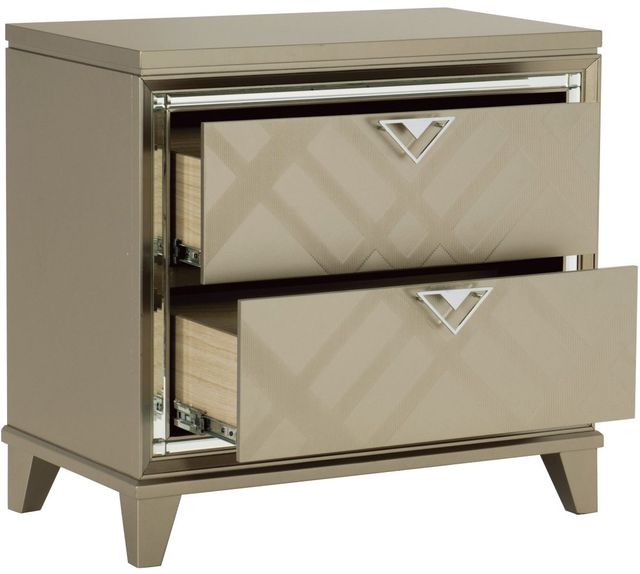 Homelegance® Bijou Champagne Metallic Nightstand-2