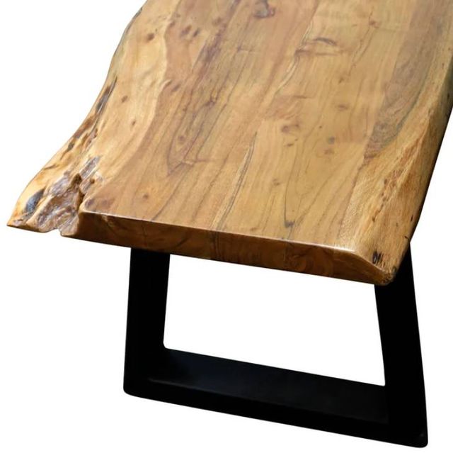 StyleCraft Live Edge Black/Brown Bench-2