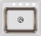 Elkay Lustertone® Classic Lustrous Satin 22" x 19-1/2" x 10-1/8" 4-Hole Single Bowl Drop-In Sink with Perfect Drain®-1