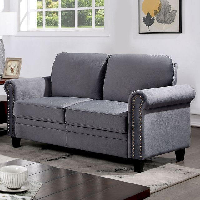 Furniture of America® Noranda 2-Piece Gray Sofa Set-2