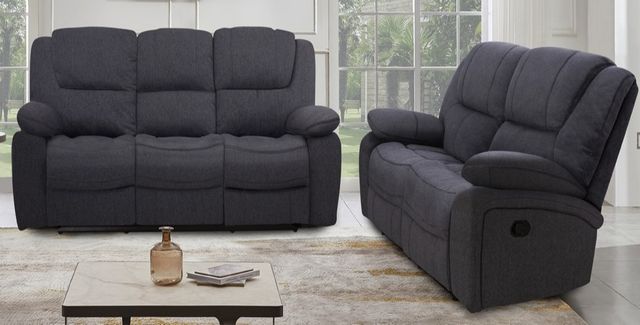 American Wholesale Furniture London Charcoal Manual Reclining Sofa-1