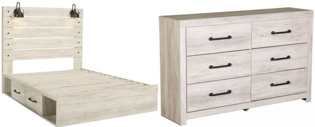 Signature Design by Ashley® Cambeck 2-Piece Whitewash Queen Panel Bed Set-0