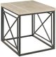 Hammary® Vonne Natural Vein Travertine Top Rectangular End Table with Oiled Black Base-0