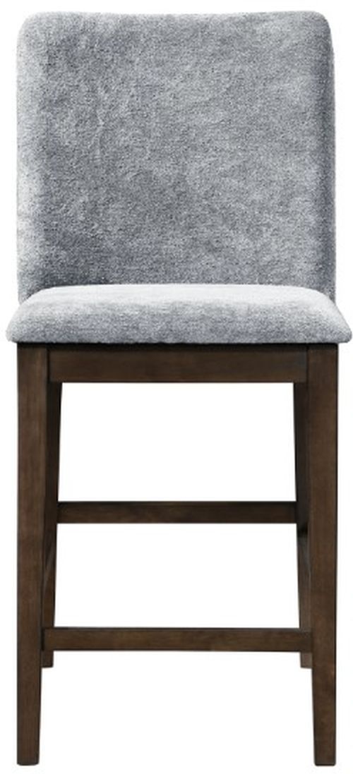 New Classic® Home Furnishings Kody 2-Piece Forest Stone Gray/Walnut Upholstered Counter Stool Set-4