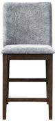 New Classic® Home Furnishings Kody 2-Piece Forest Stone Gray/Walnut Upholstered Counter Stool Set-5