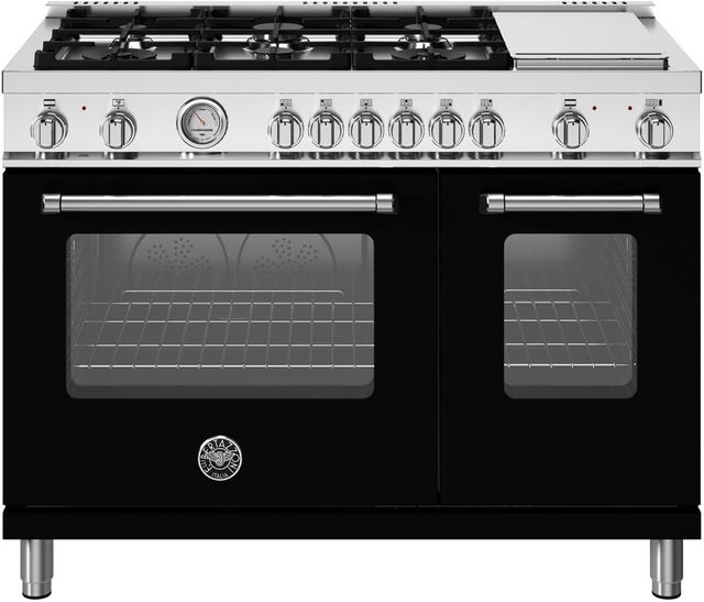 Bertazzoni Master Series 48" Nero Matt Pro Style Dual Fuel Range-0