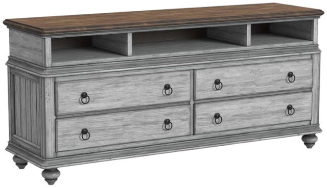 Flexsteel® Plymouth Medium Brown Entertainment Base with Distressed Graywash Base-0