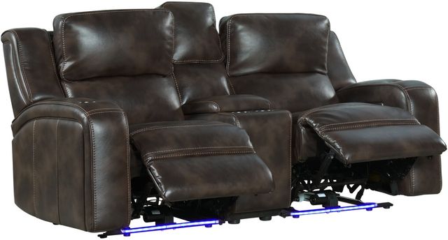 Intercon Silhouette Bolero Coffee Dual-Power Loveseat -2