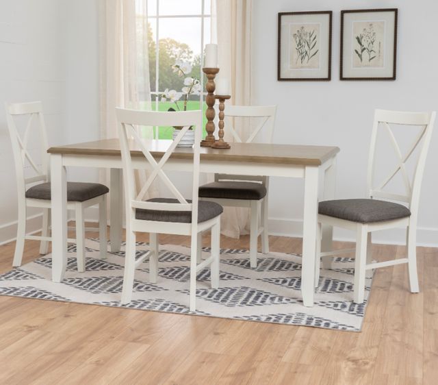 Powell® Hamilton 5-Piece Bronze/Medium Cherry/Taupe Pub Swivel Table Set-1