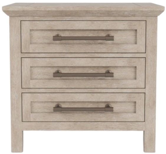 Riverside Furniture Bennett Frosted Gray 3-Drawer Nightstand-2