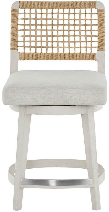 Universal Explore Home™ Oasis White Shoreline Swivel Counter Stool-2