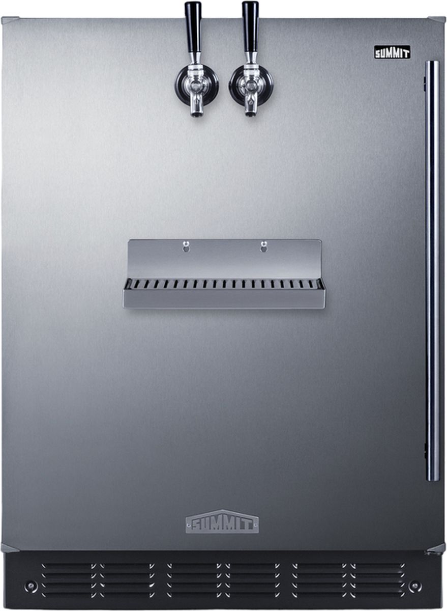 Summit® 5.3 Cu. Ft. Black/Stainless Steel Built-In Beer Kegerator