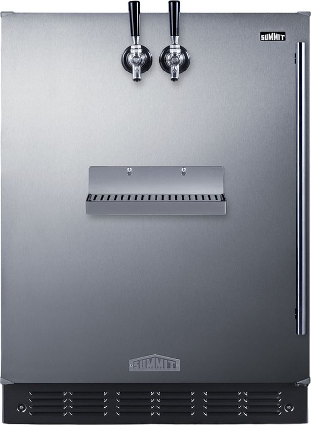 Summit® 5.3 Cu. Ft. Black/Stainless Steel Built-In Beer Kegerator-0