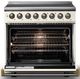 Viking® 5 Series 36" Pure White Pro Style Induction Range with Brushed Brass Trim-1