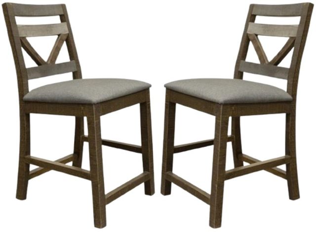 International Furniture Direct Loft Gray RC Brown/Gray 24" Counter Stool-2