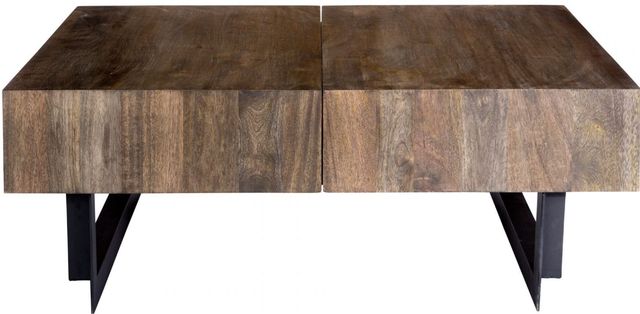 Moe's Home Collection Tiburon Brown Coffee Table with Metal Base-2