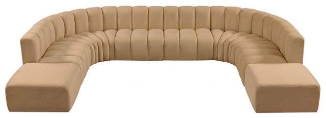 Meridian Furniture Arc 10-Piece Camel Velvet Sectional-1