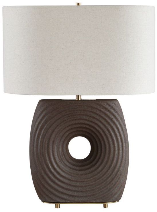 Uttermost® Geno Coffee Espresso Matte Concentric Ribbed Table Lamp-2