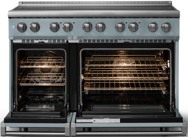 Viking® 5 Series 48" Novembery Sky Pro Style Induction Range with Polished Chrome Trim-1