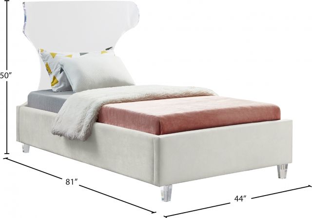 Meridian Furniture Ghost Cream Twin Panel Bed-2