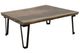 International Furniture Direct Natural Parota Natural Top Cocktail Table with Black Metal Base-0