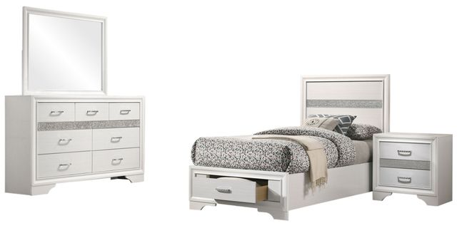 Coaster® Miranda 4-Piece White Twin Storage Bedroom Set-0