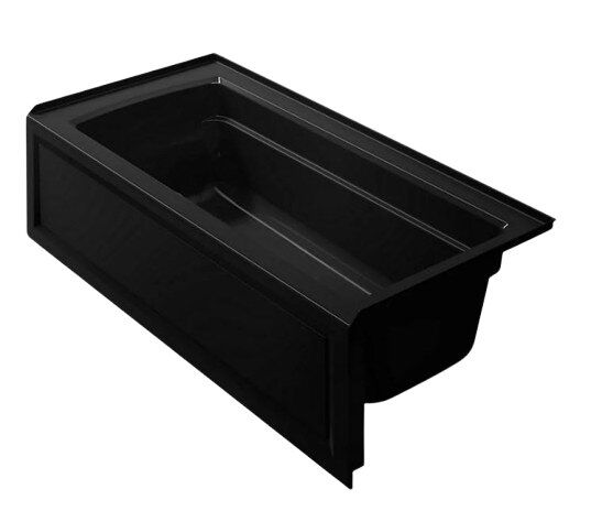 KOHLER® Archer® Black 66" x 32" Alcove Bath with Bask® Heated Surface - Right Drain-0