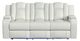 Elements International Carlo Pebble Oyster Power Reclining Sofa with Power Headrest-1