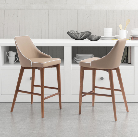 Zuo® Modern Moor Beige Counter Chair-2