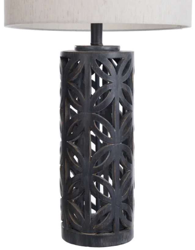 Stylecraft Light Gray/Malta Black Table Lamp-2
