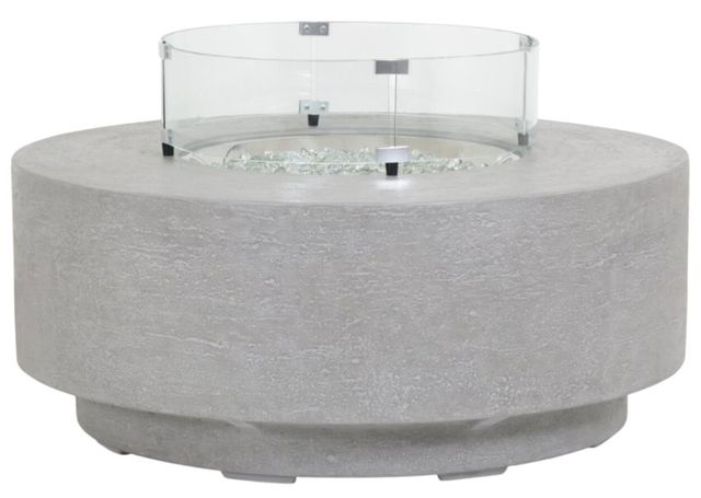 Sunset West Bazaar Gravelstone Glass Fiber Reinforced Concrete Round Outdoor Fire Table-0