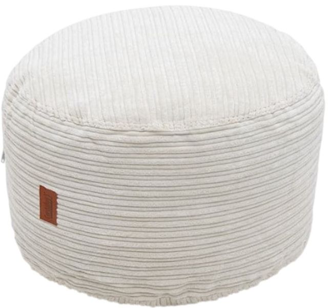 CordaRoy's® Ecru Terry Corduroy Pouf Footstool-0