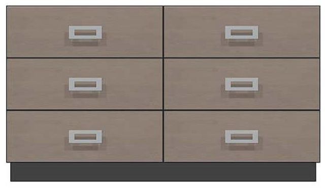 Country View Woodworking Customizable American Modern 56" 6-Drawer Plinth Base Dresser-0