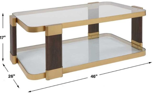 Uttermost® Ryles Gold Glass Coffee Table-3