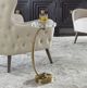 Uttermost® Waveney Crystal Top Drink Table with Antique Brass Base-1