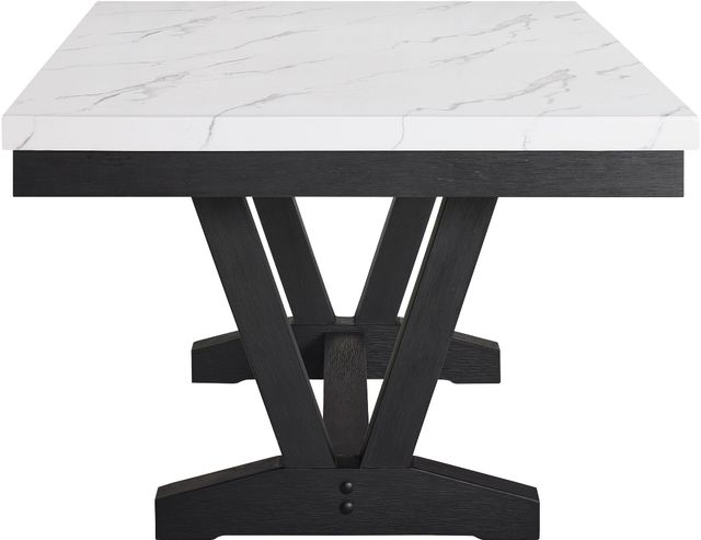 Crown Mark Vance White Rectangular Dining Table with Black Base-2