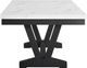 Crown Mark Vance White Rectangular Dining Table with Black Base-2