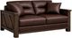International Furniture Direct Walnut Brown Leather Loveseat-0