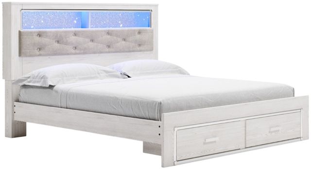 Signature Design by Ashley® Altyra White King Upholstered Storage Bookcase Bed-0