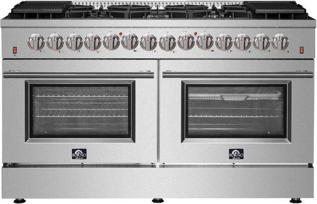 FORNO® Alta Qualita 60" Stainless Steel Pro Style Dual Fuel Range-2