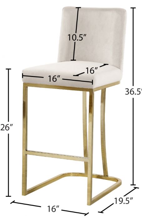 Meridian Furniture Heidi Cream Counter Stool-3